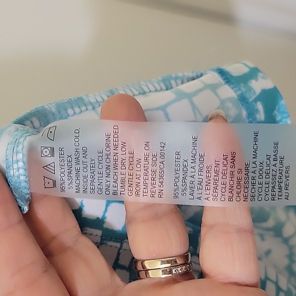 Tanjay Petite Turquoise check top - Picture 3 of 5